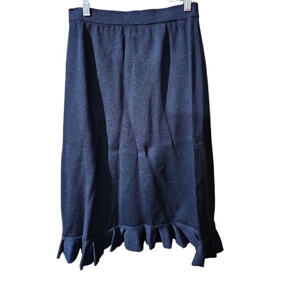 ST. JOHN COLLECTION Santana Knit Asymmetrical Ruffle Hem Skirt - Size 4 - Picture 2 of 6